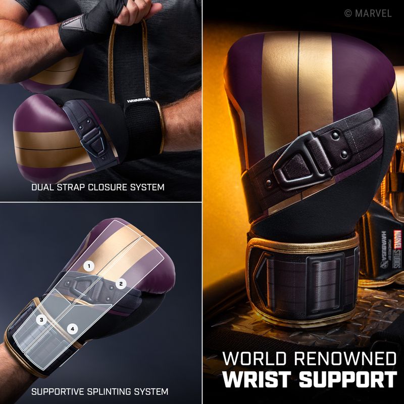 Mănuși de box Hayabusa Marvel's Batroc purple/gold 16