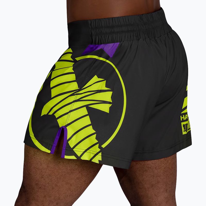 Pantaloni scurți de antrenament pentru bărbați Hayabusa Icon Kickboxing black/yellow 3