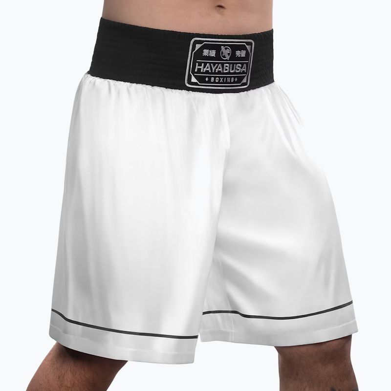 Pantaloni scurți de antrenament Hayabusa Pro Boxing white 2