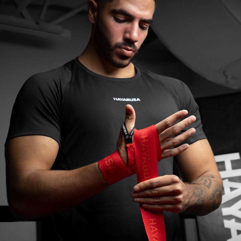 Bandaje de box Hayabusa Deluxe Jacquard Handwraps 450 cm red 5