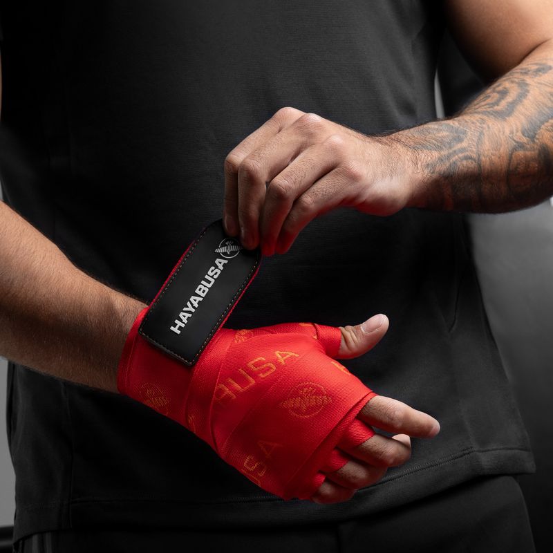 Bandaje de box Hayabusa Deluxe Jacquard Handwraps 450 cm red 7