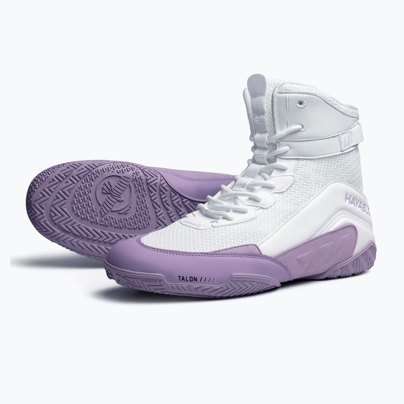 Încălțăminte de box Hayabusa Talon Boxing white/lavender 3
