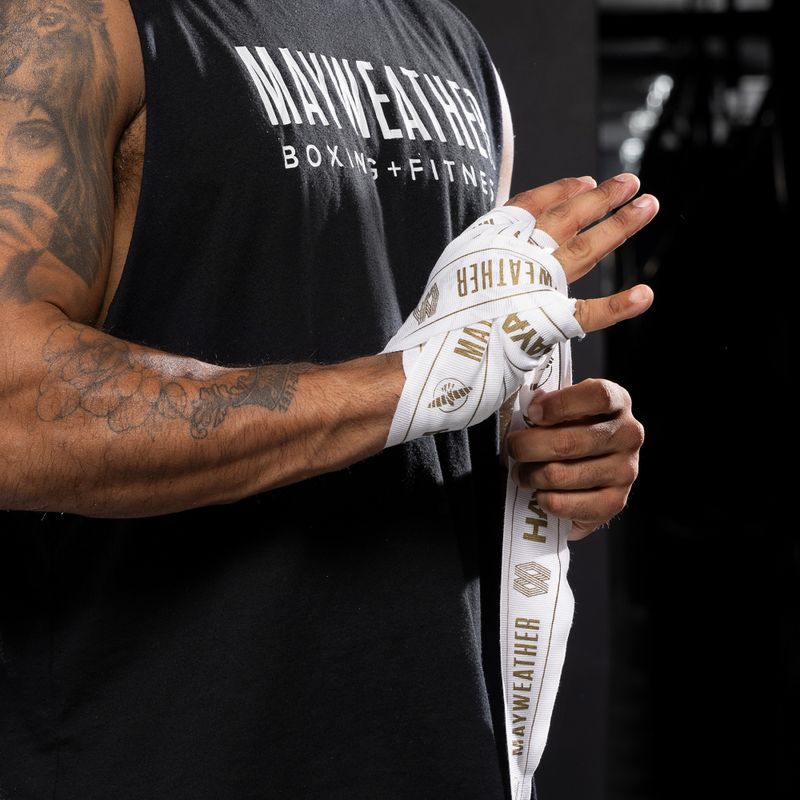 Învelișuri de box Hayabusa Mayweather Stretch Hand Wraps 450 cm white/gold 5