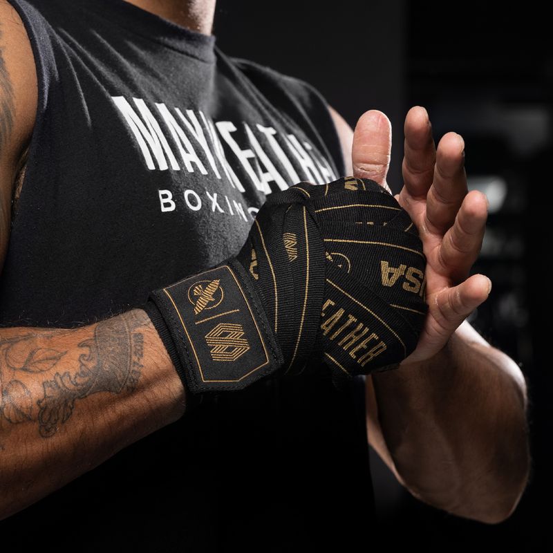 Învelișuri de box Hayabusa Mayweather Stretch Hand Wraps 450 g black/gold 8