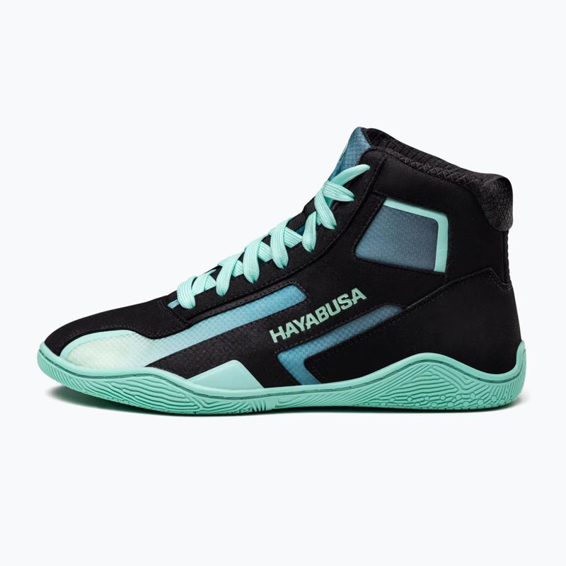 Încălțăminte de box Hayabusa Surge black/cyan 2