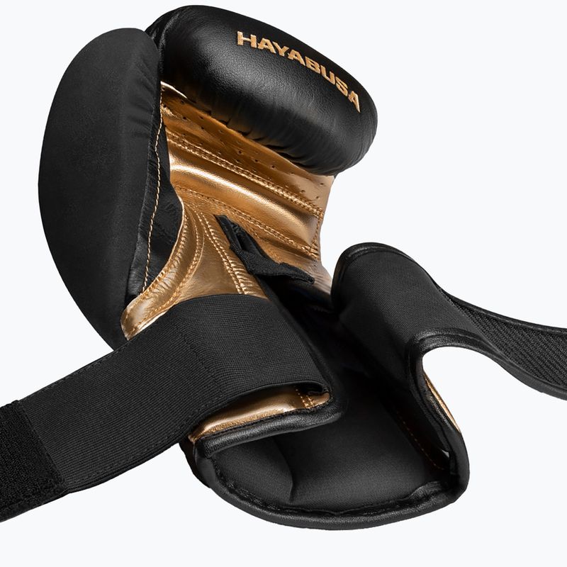 Hayabusa T3 negru/aur mănuși de box negru/auriu 10