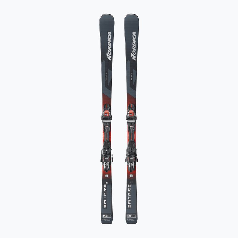 Schiuri alpine Nordica Spitfire TI + legături TP2LT11 FDT grey/blue/red/silver