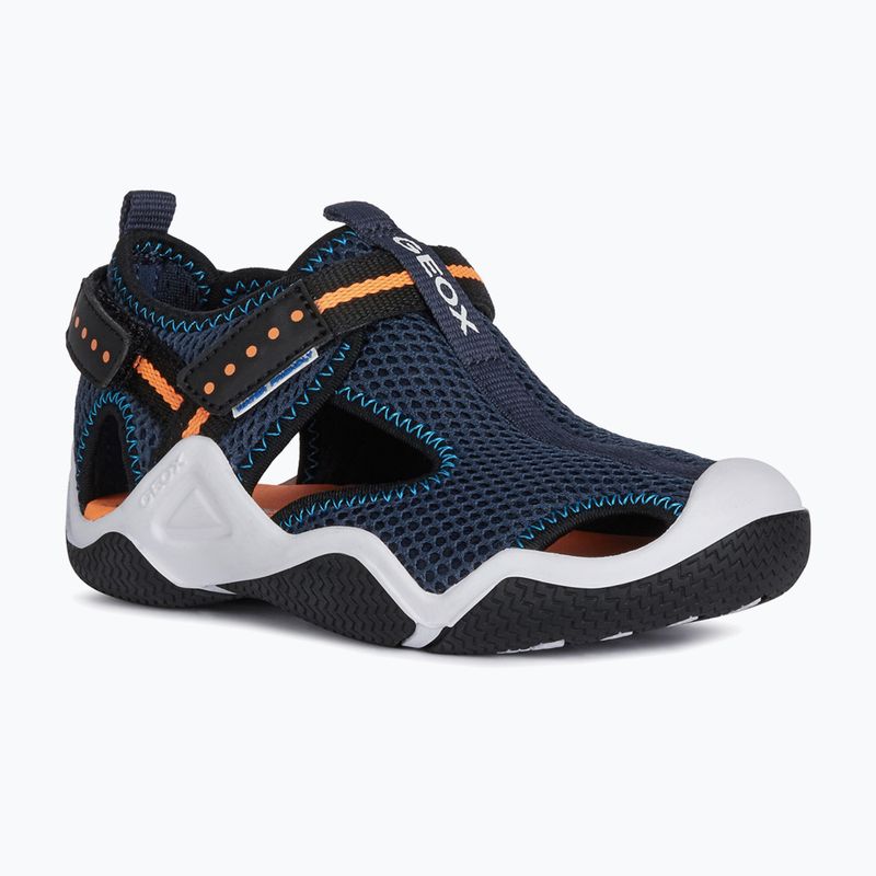 Sandale pentru copii Geox Wader navy/fluo orange