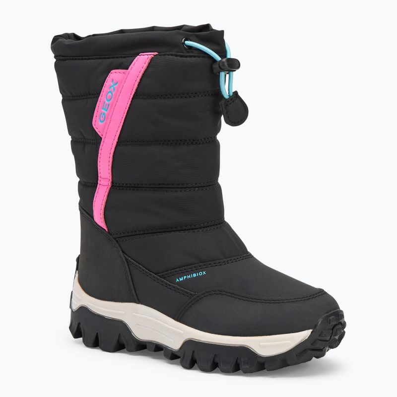 Ghete de zăpadă pentru copii Geox Himalaya ABX black / fuchsia