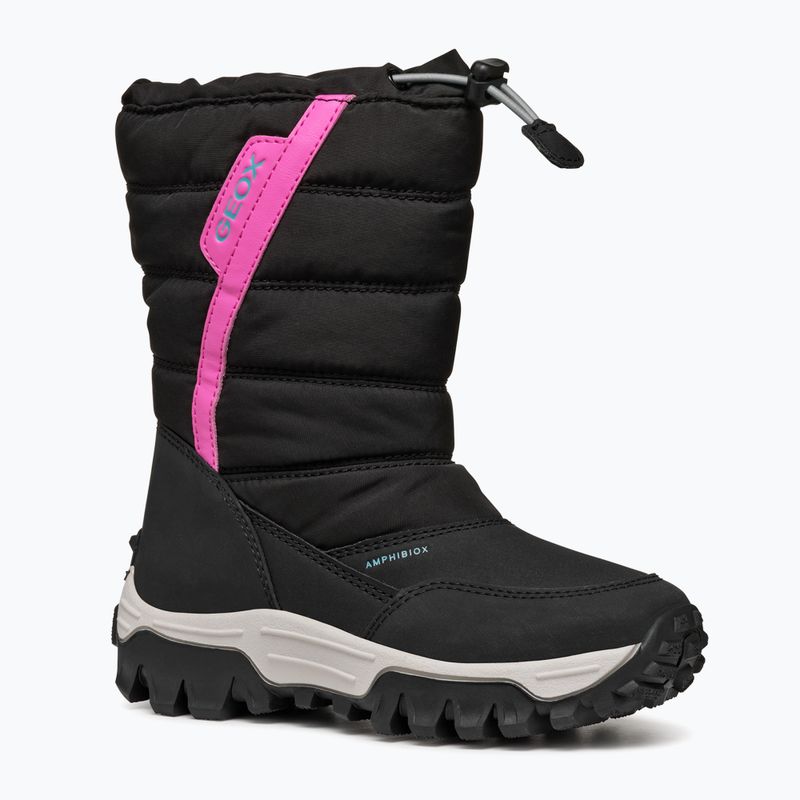 Ghete de zăpadă pentru copii Geox Himalaya ABX black / fuchsia