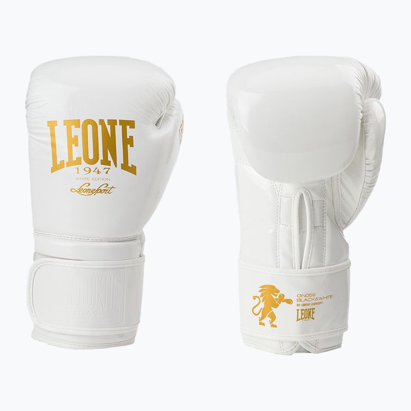 Mănuși de box Leone 1947 negru și alb alb GN059 3