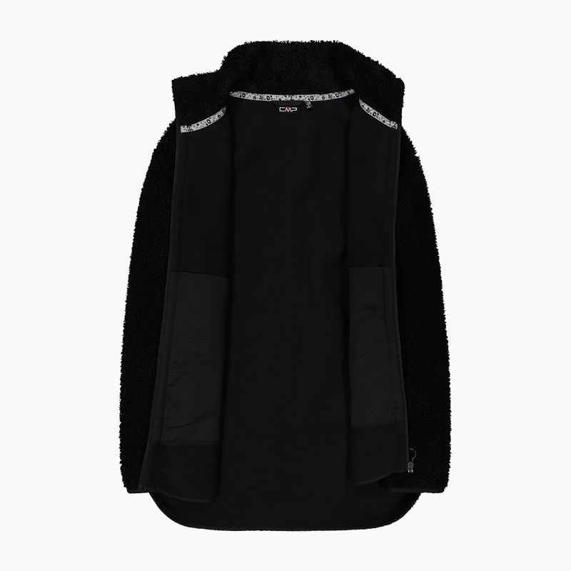 Palton damă CMP 35P3846 Long Teddy Highloft nero 4