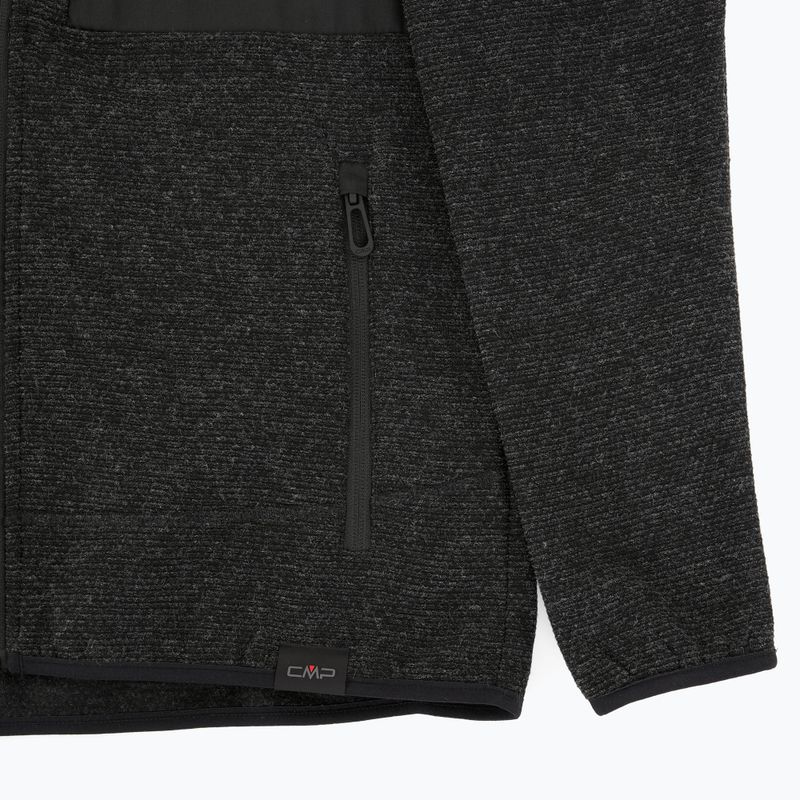 Bluză fleece pentru bărbați CMP 35H3907 Melange Knitted anthracite melange 3