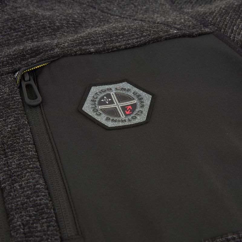 Bluză fleece pentru bărbați CMP 35H3907 Melange Knitted anthracite melange 4