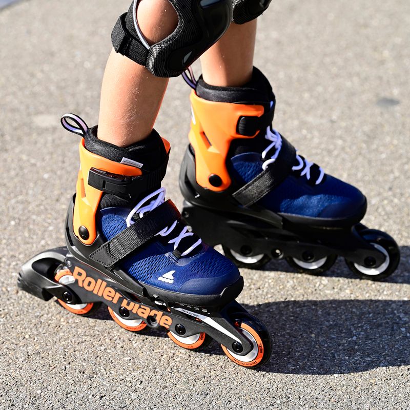 Patine pentru copii Rollerblade Microblade albastru marin și portocaliu 07221900 174 10