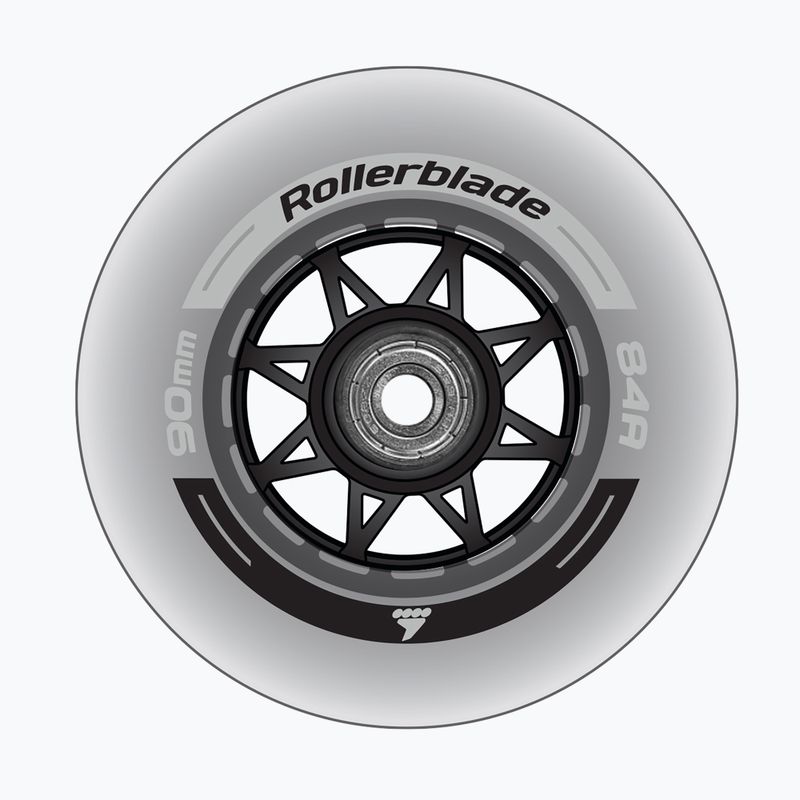 Roți pentru role cu rulmenți Rollerblade Wheels XT 90 mm/84A + SG9 8 buc. clear