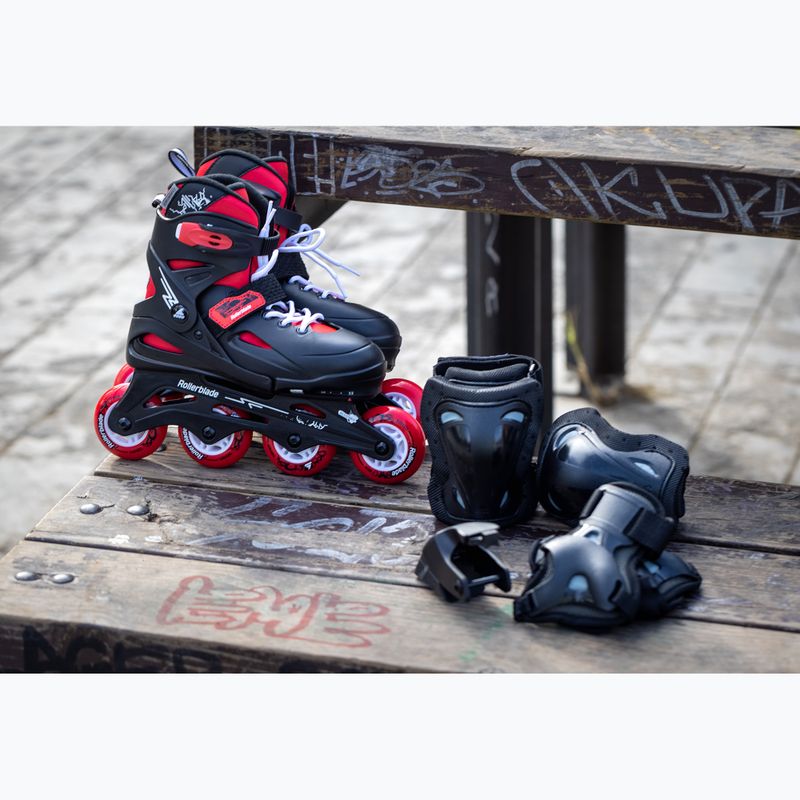 Role pentru copii cu protecții Rollerblade Fury Combo Jr black/red 2