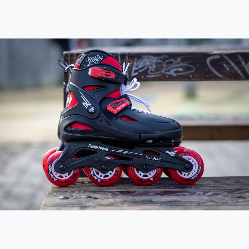Role pentru copii cu protecții Rollerblade Fury Combo Jr black/red 4