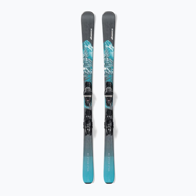 Schiuri de coborâre pentru femei Nordica Wild Belle 74 + legături  TP2COMP10 FDT anthrazite/aqua