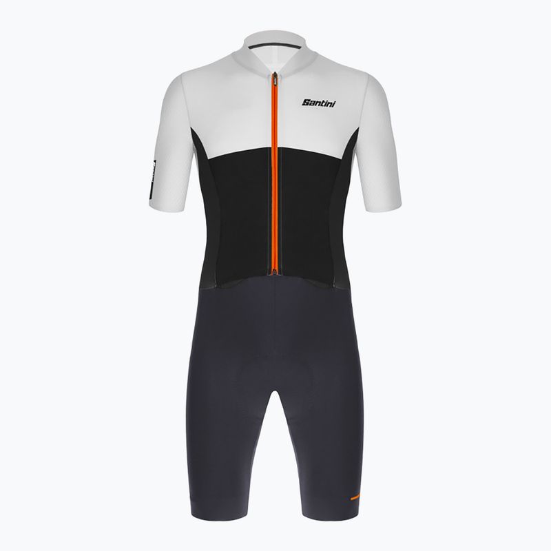 Santini Redux Istinto costum de ciclism rutier pentru bărbați gri-alb 2S769C3
