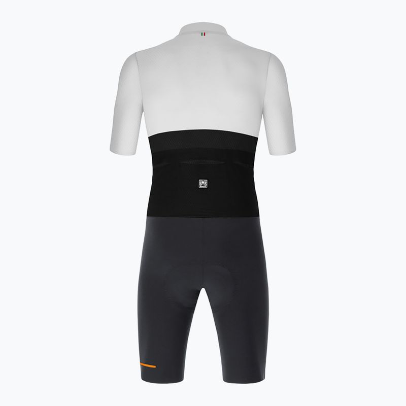 Santini Redux Istinto costum de ciclism rutier pentru bărbați gri-alb 2S769C3 2