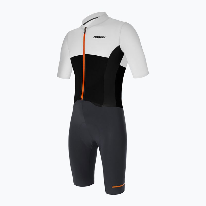 Santini Redux Istinto costum de ciclism rutier pentru bărbați gri-alb 2S769C3 3