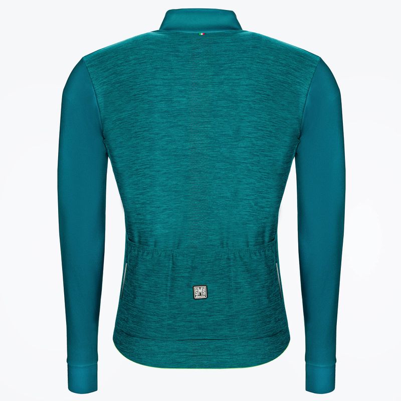 Tricou de ciclism pentru bărbați Santini Colore Winter LS, verde, 2W216075RCOLORPUR0TE 2