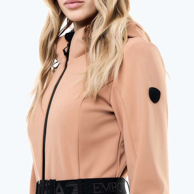Combinezon de schi pentru femei EA7 Emporio Armani Pure Softshell Jumpsuit mocha mousse 3