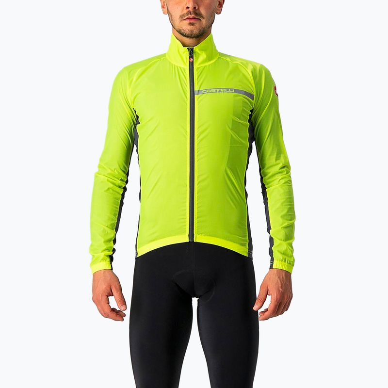 Geacă de ciclism pentru bărbați Castelli Squadra Stretch electric lime/dark gray