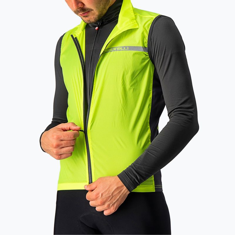Vestă de ciclism pentru bărbați Castelli Squadra Stretch electric lime/dark gray 3