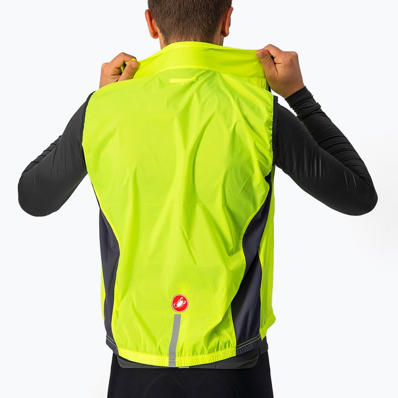 Vestă de ciclism pentru bărbați Castelli Squadra Stretch electric lime/dark gray 4