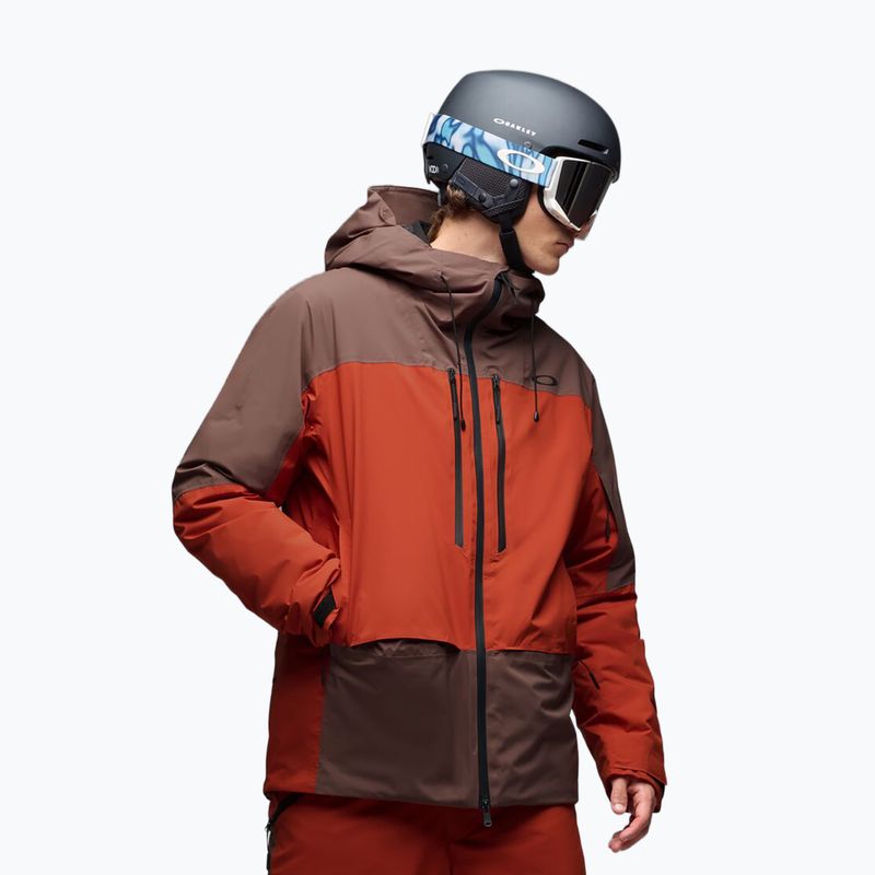Geacă de schi pentru bărbați Oakley Canopy Pro Insulated dark umber/flame red