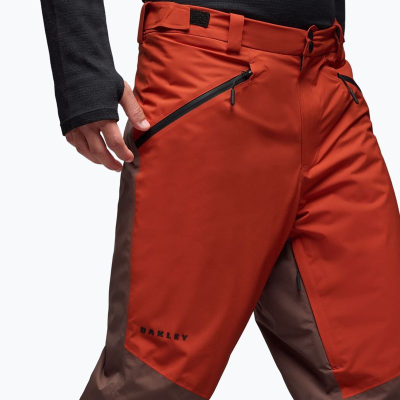 Pantaloni de schi pentru bărbați Oakley Canopy Pro Insulated Dark Umber/Flame Red 4