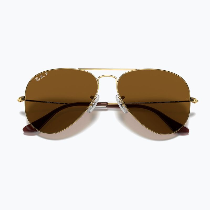 Ochelari de soare Ray-Ban Aviator Classic arista gold/brown polarized 3
