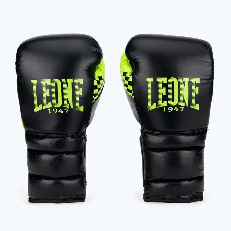 Mănuși de box Leone Carbon22 negru-verde GN222