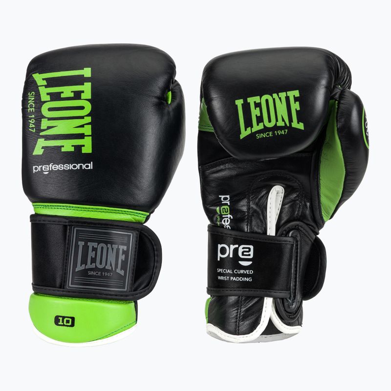 Mănuși de box LEONE 1947 Il Tecnico N3 black/green 2