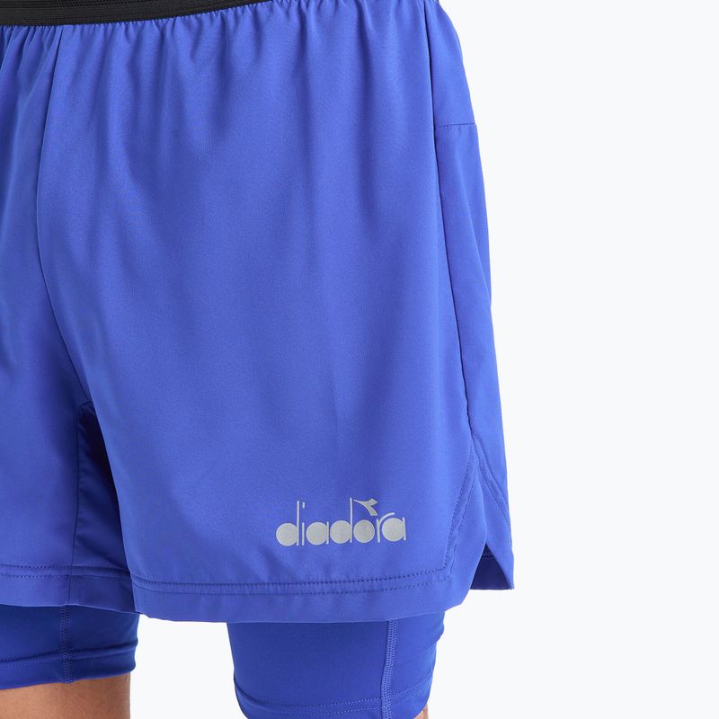 Pantaloni scurți de alergare pentru bărbați Diadora Double Layer Bermuda Be One albastru DD-102.179162-60050 4