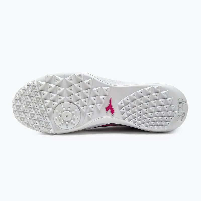 Ghete de fotbal pentru bărbați Diadora Brasil Elite Veloce GR TFR alb/roz fluo/albastru fluo 14