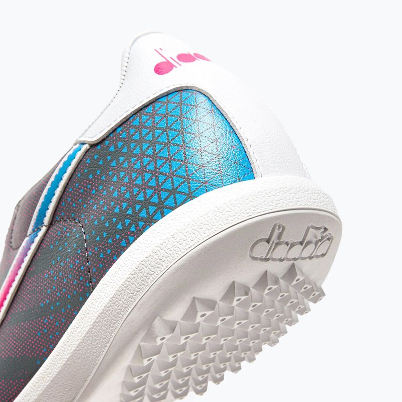 Ghete de fotbal pentru bărbați Diadora Brasil Elite Veloce GR TFR alb/roz fluo/albastru fluo 16