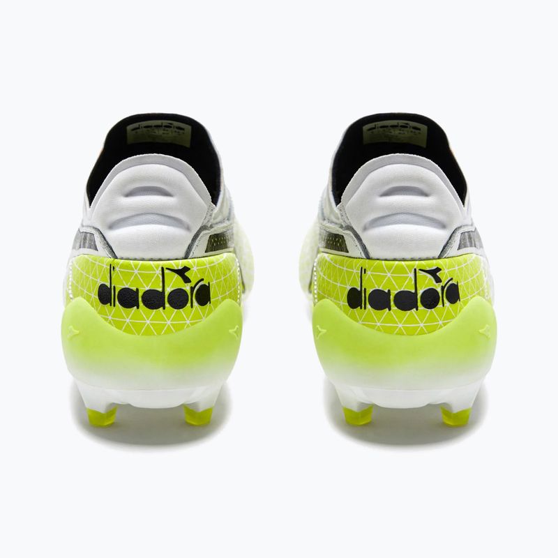 Ghete de fotbal Diadora Brasil Elite Tech GR LPX pentru bărbați, alb/negru/galben-fluo 12