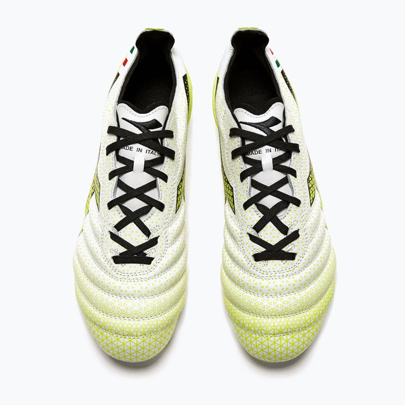 Ghete de fotbal Diadora Brasil Elite Tech GR ITA LPX pentru bărbați, alb/negru/galben-fluo 13