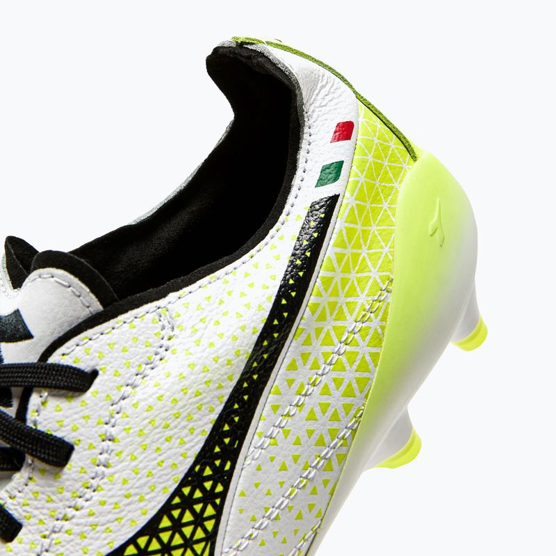 Ghete de fotbal Diadora Brasil Elite Tech GR ITA LPX pentru bărbați, alb/negru/galben-fluo 16