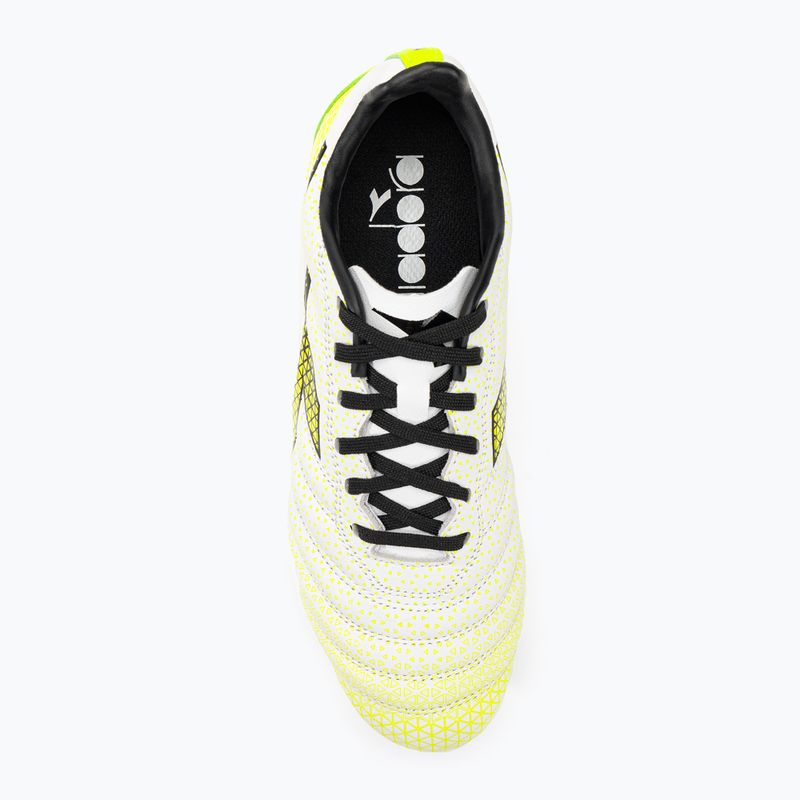 Ghete de fotbal pentru copii Diadora Brasil Elite GR LT LPU Y alb/negru/galben-fluo 6