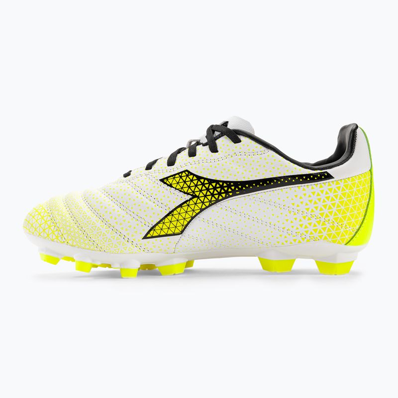 Ghete de fotbal pentru copii Diadora Brasil Elite GR LT LPU Y alb/negru/galben-fluo 10