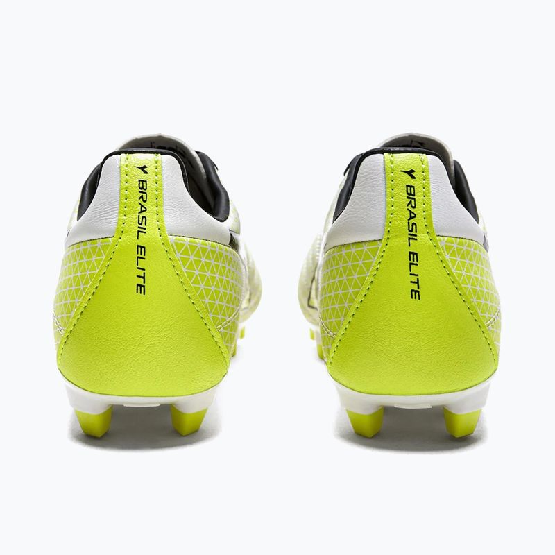 Ghete de fotbal pentru copii Diadora Brasil Elite GR LT LPU Y alb/negru/galben-fluo 12