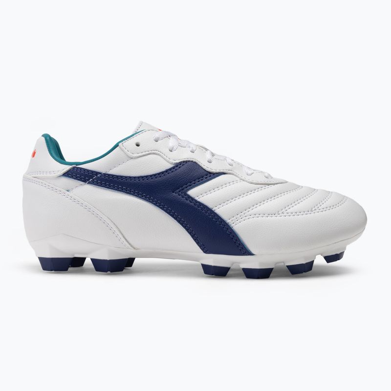Cizme de fotbal pentru copii Diadora Brasil 2 R LPU JR alb/marin 2