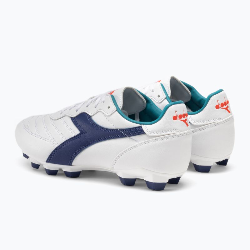 Cizme de fotbal pentru copii Diadora Brasil 2 R LPU JR alb/marin 3