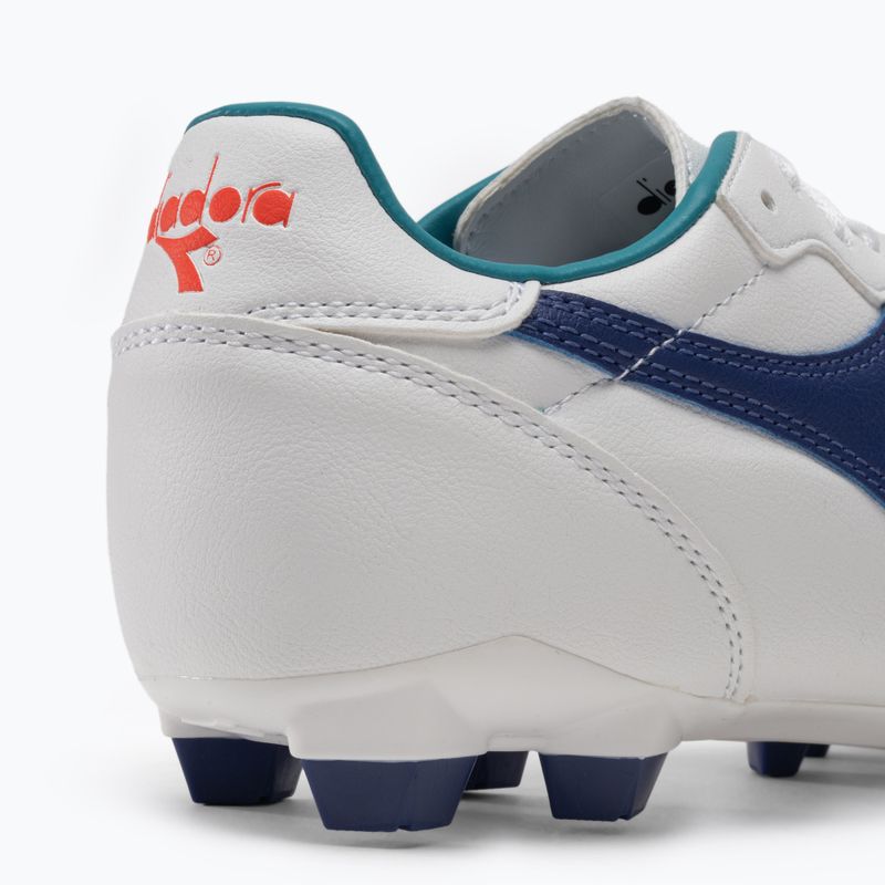 Cizme de fotbal pentru copii Diadora Brasil 2 R LPU JR alb/marin 9