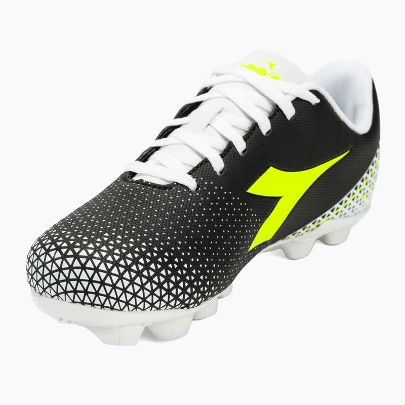 Ghete de fotbal pentru copii Diadora Pichichi 6 MD JR negru/galben fluo/alb 7