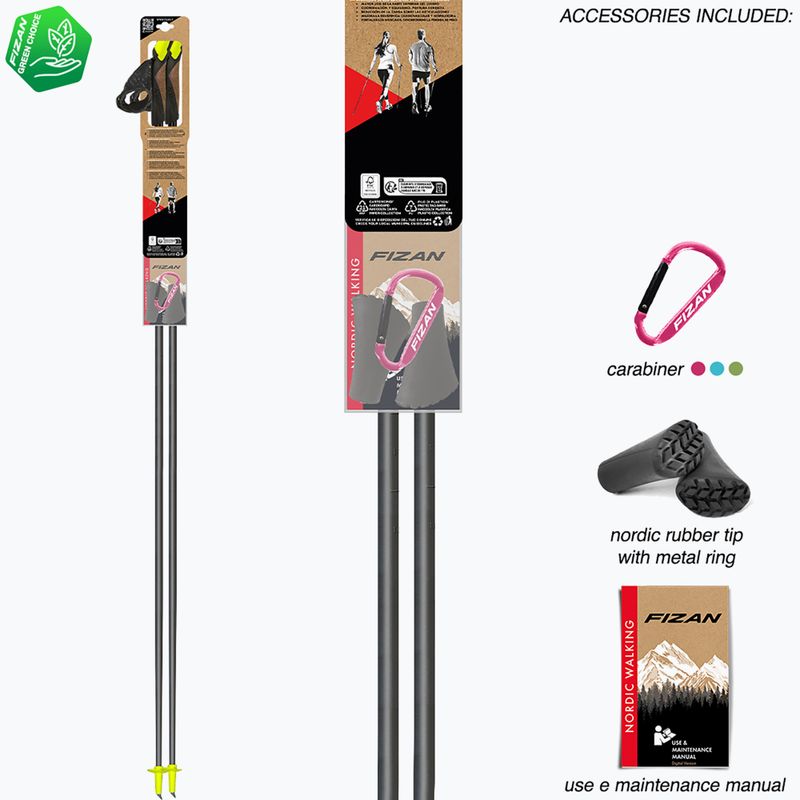 Bețe de nordic walking Fizan Carbon Pro yellow 7